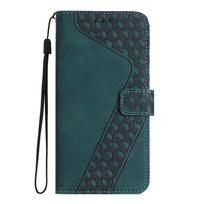 For OPPO A17 Case Oppo A17 Etui 3D Geometric Lattice Wallet Case for Fundas OPPO A 17 A16 A15 A12 A7 A5S A17K A15s Phone Cover OPPO A17 žalia