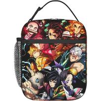 Miela individuali japoniško anime daugkartinė pietų dėžutė, nepralaidi skysčiams, tinkama šaldyti, izoliuota, vėsinanti pietų dėžutė berniukams, mergaitėms į mokyklą, iškylai 26x21x11CM juoda