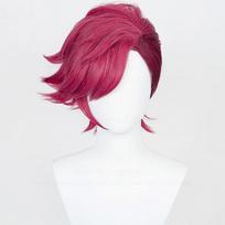 Aukštos kokybės žaidimo LOL Arcane Vi Cosplay perukas VI Tamsiai rožinis 30cm trumpas karščiui atsparus sintetinis plaukas Role Play Anime perukai + Peruko kepuraitė One Size