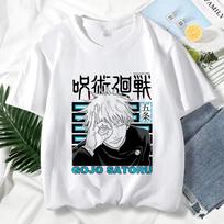 Japoniški Anime Jujutsu Kaisen Marškinėliai Unisex Gojo Satoru Spausdinta Grafika Unisex Marškinėliai Unisex Harajuku Mada Laisvalaikio Trumpomis Rankovėmis Marškinėliai S