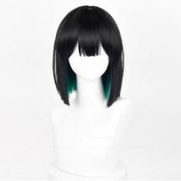Aukštos kokybės Sua Cosplay perukas 30cm juodos ir žalios spalvos mišinio Bob perukas Atsparus karščiui sintetiniai plaukai Anime Cosplay perukai + Peruko kepuraitė One Size