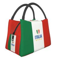 Italijos vėliavos izoliuoti pietų krepšiai moterims Nešiojamas terminis aušintuvas Maisto pietų dėžutė Biurui 28x17x16CM smėlis