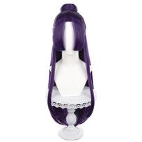 Jinshi Cosplay Perukas Anime Ilgas Tamsiai Violetinis Su Kuodu Atsparus Karščiui Sintetinis Plaukas Vakarėliui Unisex Perukai + Peruko Kepurėlė One Size