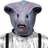 3D Realistiškos ateivių latekso viso galvos kaukės UFO pokšto kostiumas Helovino Cosplay vakarėlio rekvizitai Baisi vakarėlio dekoracija Naujoviška kaukė mėlyna