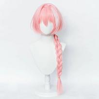 Anime Astolfo Cosplay perukas Apocryph Astolfo Ilgas rožinis su baltu pynimu Perukas Atsparus karščiui sintetinis plaukas Vaidmenų žaidimo perukai + Peruko kepuraitė One Size