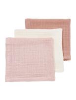 Marlinių (muslino) vystyklų komplektas, 3 vnt. 70x70, Meyco Baby ( soft rose/rose/naturel)