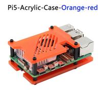 Matiniu skaidriu akriliniu korpusu Raspberry Pi 5 su aktyviu radiatoriaus ventiliatoriumi aušintuvu