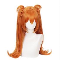 Anime Asuka Langley Soryu Cosplay Perukas Ilgas Oranžinis Karščiui Atsparus Sintetinių Plaukų Perukai + Peruko Kepuraitė + Galvos Apdangalas One Size