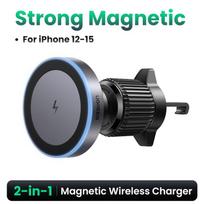 „Qi2 15W“ magnetinis automobilinis telefono laikiklis, belaidis įkroviklis, skirtas „iPhone 16 Pro Max“ įkrovimui, „Magsafe“ automobilinis įkroviklis, LED lemputė