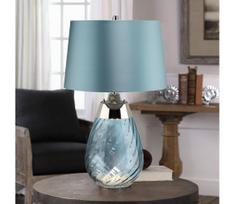 Elstead LENA-TL-S-MĖLYNA - LED stalinis šviestuvas LENA 1xE27/60W/230V + 1xGU10/7W mėlyna