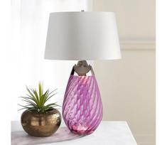 Elstead LENA-TL-L-PLUM-OWSS-LED stalinis šviestuvas LENA 1xE27/40W/230V 74cm rausva/balta