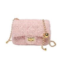 Sweet Girl Autumn and Winter Niche Design Chain High-end Multi-function Single-shoulder Handbag rožinė
