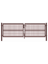 Vartai segmentiniu užpildu, 400 cm x 123 cm, ruda