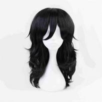 Shouta Aizawa Cosplay perukas 45 cm juodas garbanotas banguotas karščiui atsparus sintetinis anime perukas + peruko kepurė One Size