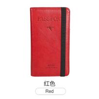 Fashionable and minimalist travel passport clip PU leather passport case holder multifunctional long passport wallet neutral