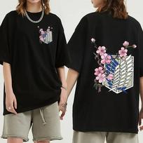 Japan Anime Attack on Titan T Shirt Men Shingeki No Kyojin Eren Yeager T-shirt Manga Short Sleeves Harajuku Women Tee Streetwear XS