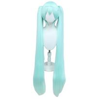 Rabbit Miku Cosplay Perukas Šviesiai Mėtos Žalias Su Ilgomis Segamomis Uodegomis Atsparus Karščiui Sintetinis Plaukas Anime Vakarėlio Perukai + Peruko Kepuraitė One Size