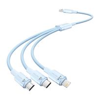 USB 2.0 A to 3in1 3A cable Vention CTPLG 1.5M (blue), Kabel USB 2.0 A do 3w1 3A Vention CTPLG 1.5M (niebieski)