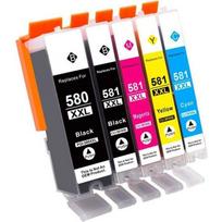 Suderinamos PGI-580 CLI-581 XXL rašalo kasetės Canon PIXMA TS6150 TS6151 TR8550 TS8150 TS8151 TS9150