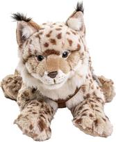 Uni-Toys - Lynx, guli (su diržais) - 46 cm (ilgis) - pliušinė katė - pliušinis žaislas, pliušinis žaislas