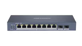 Hikvision DS-3E1510P-SI tinklo komutatorius Valdomas L2 Gigabit Ethernet (10/100/1000) Maitinimas per Eternetą (PoE) Juoda