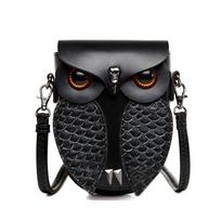 Retro PU Women's Shoulder Bag Steampunk Owl Slide Small Bag Creative Coin Wallet