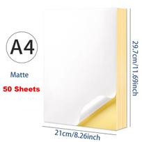 A4 Spausdinamas Baltas Lipduko Popierius, Lazerinis/Rašalinis Spausdinimas - Matinis/Kraft, A4 Dydis (8.27''x11.69'') 50PCS-Matte A4 Sticker baltos spalvos nuo blyksnio