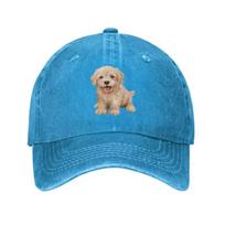 Personalizuota medvilninė pudelio šuns beisbolo kepuraitė Moterims Vyrams Reguliuojama Tėčio Kepurė Streetwear Adjustable tamsiai mėlyna spalva