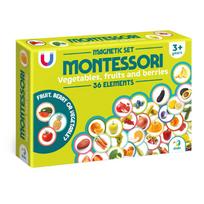 Edukacinis magnetinis žaidimas - dėlionė Montessori Magnetinis rinkinys Daržovės, vaisiai, uogos