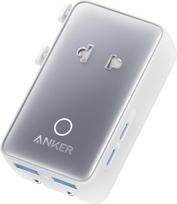 "Anker Nano Travel Adapter Worldwide", universalus kelioninis adapteris su 4 x USB, 2 x USB C, 2 x USB A ir 1 x kintamosios srovės, kištukinis adapteris Vokietijai, JAV, Anglijai, gali būti naudojamas daugiau kaip 200 šalių, idealiai tinka