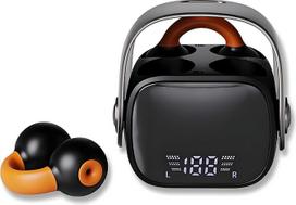 "Bluetooth" ausinės belaidės atviros ausinės su LED ekranu - neskausmingos sportinės ausinės "Mini Bone Conduction Open Ear" belaidės ausinės bėgimui, treniruotėms, fitnesui - juodos spalvos