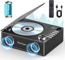 "Greadio" CD grotuvas nešiojamas su "Bluetooth 5.3", 4000 mAh įkraunamas CD grotuvas su nuotolinio valdymo pulteliu, HiFi garso garsiakalbis, palaiko USB, TF, AUX, LED ekranas namams / automobiliui / dovanoms