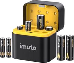 "imuto" 1,5 V įkraunamų ličio baterijų rinkinys (4 x AA + 4 x AAA) su išmaniuoju įkrovimo dėklu - 3000 mWh/1300 mWh aukštos kokybės baterijos, 1600 įkrovimo ciklų