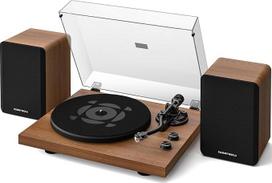 "SoulBox S1" patefonas su stereofoniniais garsiakalbiais, "Bluetooth" patefonas, vinilinių plokštelių grotuvas su integruotu stiprintuvu, S formos garsiakalbiu, 33/45 aps/min