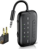 2025 Atnaujintas "Bluetooth 5.3" siųstuvo lizdas siųstuvas ir imtuvas, "Airfly Bluetooth" adapteris lėktuvo įtaisai, 3,5 mm Aux, skirtas 2 ausinėms, televizoriui, kompiuteriui, stereo sistemai, automobiliniam radijui
