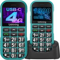 4G senjorų mobilusis telefonas be sutarties, mobilusis telefonas Paprastas didelių mygtukų mobilusis telefonas senjorams su SOS avarinio skambučio mygtuku Įkrovimo stotelė USB-C žibintuvėlis Greitojo rinkimo žadintuvas Ilgas