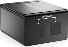deleyCON Toslink 2x1 jungiklis SPDIF Audio rankinis jungiklis Splitter (2x IN / 1x OUT) Optinis TOSLINK - metalinis