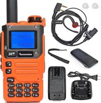 HYS Quansheng UV-K5(8) 5W Dual Band Walkie UV-K6 (Orange) Talkie įkroviklis įkraunamos baterijos radijo stotis, VHF UHF dvipusio ryšio radijo stotis (G kablio ausinės su lengvais ausų kištukų priedais)