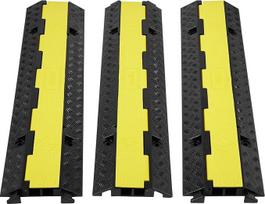VEVOR 3 x 2 kanalų kabelių tiltas 98 x 24 x 4,5 cm Apsauga nuo perjungimo Guminis ir PVC žarnų tiltas Maks. Apkrova 5443 kg vienai ašiai Kanalo dydis 3 x 3 cm Įvažiavimo rampa Idealiai tinka automobilių stovėjimo aikštelėms Sandėliams