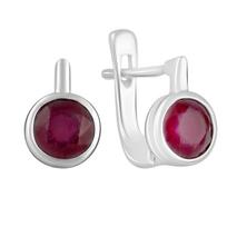 Sidabriniai auskarai su natūraliu rubinu 2.408ct (1192443) rubino raudonumo spalva