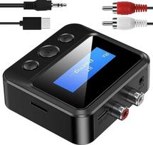 "Bluetooth 5.1" imtuvo siųstuvas, belaidis garso adapteris 2-in-1 "Bluetooth" siųstuvas su apeinamuoju mažo vėlavimo įjungimo/išjungimo jungikliu Ekranas 3,5 mm AUX optinis RCA televizoriui Stereo