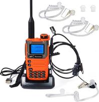 HYS Quansheng UV-K5(8) 5W Dual Band Walkie UV-K6 (Orange) Talkie įkroviklis įkraunamos baterijos Radijo stotelė, VHF UHF dvikryptė radijo stotelė su ausinėmis, skaidriu garso vamzdeliu, ausų kištukais
