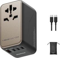 MOMAX 120W GaN kelioninis adapteris Worldwide USB C, kelioninis kištukas Worldwide Fast Charging for Vision Pro su 3 USB C ir 1 USB A, tarptautinis adapteris JAV, JK, Japonija, ES, Australija, Kanada