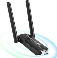 OFFCUP USB WLAN adapteris kompiuteriui, "WiFi 6E" adapteris AX3008 Interneto atmintinė 5400Mbps USB 3.0 Trijuostis 2,4 GHz/5 GHz/6 GHz su 2 x 5 dBi antenomis 5 dBi WPA3 šifravimas, suderinamas su "Windows 10/11