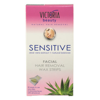 Victoria Beauty depiliacinės vaško juostelės veidui, jautriai odai, 20vnt