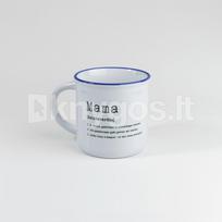 Riboto leidimo Knygos.lt puodelis su užrašu „Mama“ (baltas), 250 ml