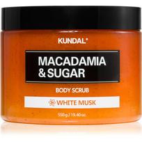 KUNDAL Macadamia & Sugar White Musk cukraus šveitiklis su sviestmedžių aliejumi 550 g