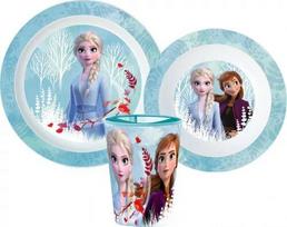 Disney "Frozen" vakarienės rinkinys, mikroplastiko rinkinys, su puodeliu 260 ml