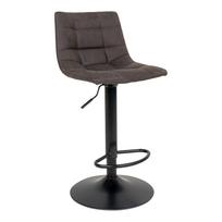 Aksominė reguliuojama baro kėdė | 63-83 cm | 2 vnt. kompl. | Tamsiai Pilka