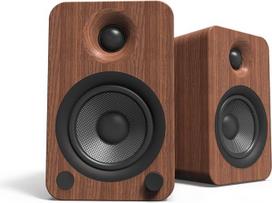 "Kanto YU4WALNUT" garsiakalbiai su "Bluetooth" ir įmontuotu Phono preampu | Automatinis budėjimo ir paleidimo režimas | Nuotolinio valdymo pultas | 140 W maksimali galia | Pora | Riešutmedžio riešutas